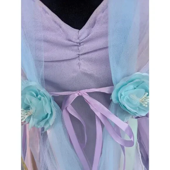 💜Handmade Fairy Pixie Dress – Lavender with Floral Tulle – 36B Base - Picture 5 of 10